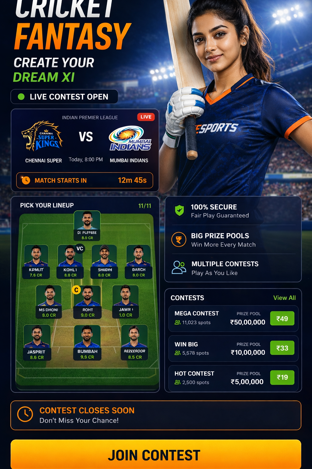 COME DREAM11 football fantasy visual