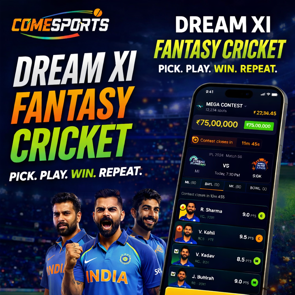 COME DREAM11 fantasy cricket challenge visual